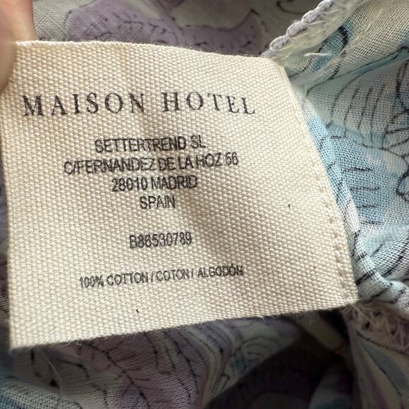 Maison Hotel Maxi Dress Size S Long Hawaiian Blue Purple Paradise Flora Boho NEW - Picture 11 of 12